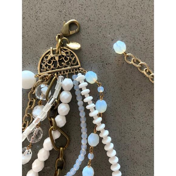 Gabriele Frantzen White Multi-Strand Statement Necklace with Gold-Tone Tigers - Picture 4 of 9